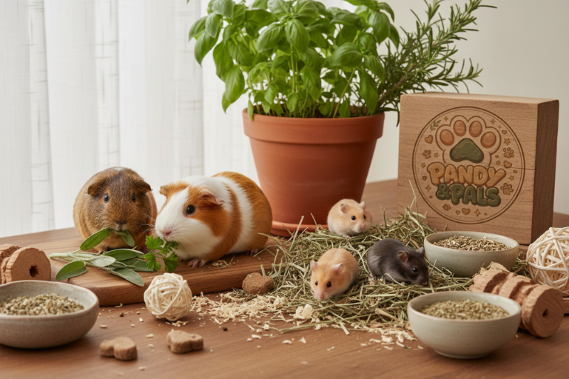 Small pets in natural organic setting